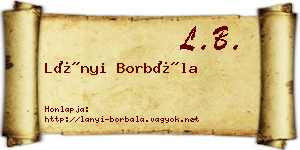 Lányi Borbála névjegykártya
